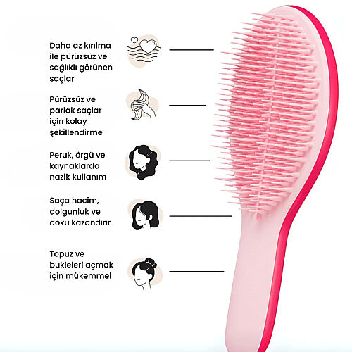Tangle Teezer The Ultimate Styler Bright Pink Tüm Saç Tipleri için Kuru Şekillendirme ve Hacim Etkili Tarak - Tangle Teezer (1)