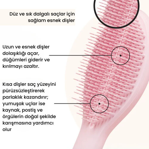 Tangle Teezer The Ultimate Styler Millenial Pink Tüm Saç Tipleri için Kuru Şekillendirme ve Hacim Etkili Tarak - 4