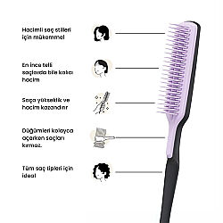 Tangle Teezer The Ultimate Volumizer Hacim veren Lila Saç ve Topuz Fırçası-Tarak - 2
