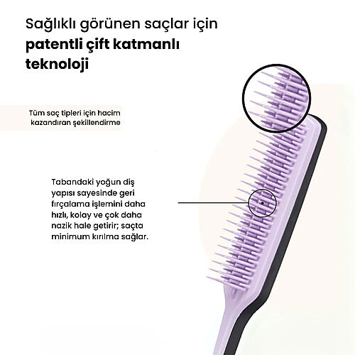 Tangle Teezer The Ultimate Volumizer Hacim veren Lila Saç ve Topuz Fırçası-Tarak - 3