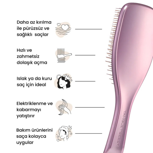 Tangle Teezer Ultimate Detangler Chrome Mauve Copper Islak ve Kuru Düz ve Kıvırcık Saçlar için Saç Fırçası-Tarak - 3