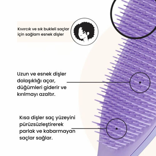 Tangle Teezer Wet Hair Naturally Curly Lilac Saç Fırçası - 4