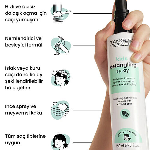 Tangle Teezer Wet Lines Kids Detangling Saç Açıcı Spray 150 ml - 3