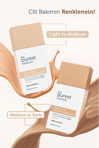 The Purest Solutions Even Tone Leke Karşıtı Serum Fondöten SPF50+ 30 ml - Orta-Koyu Ton - 7