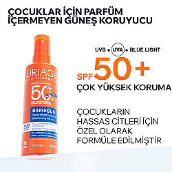 Uriage Bariesun SPF50+ Çocuklar İçin Yüz ve Vücut için Parfüm İçermeyen Güneş Koruyucu Sprey 200 ml - 2