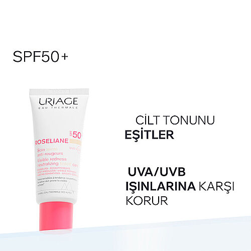 Uriage Roseliane SPF50+ Hassas Ciltler İçin Kızarıklık Karşıtı CC Krem Light 40 ml - 2