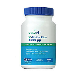 Velavit V-Biotin Plus 5000mcg Takviye Edici Gıda 60 Tablet - 1