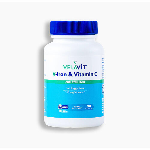 Velavit V-Iron & Vitamin C İçeren Takviye Edici Gıda 30 Tablet - Velavit