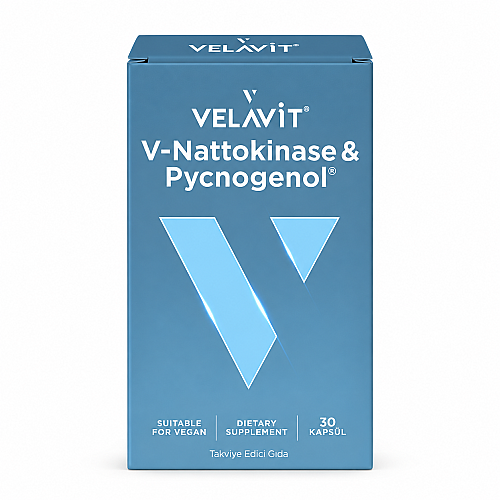 Velavit V-Nattokinase - Pycnogenol Takviye Edici Gıda 30 Kapsül - Velavit