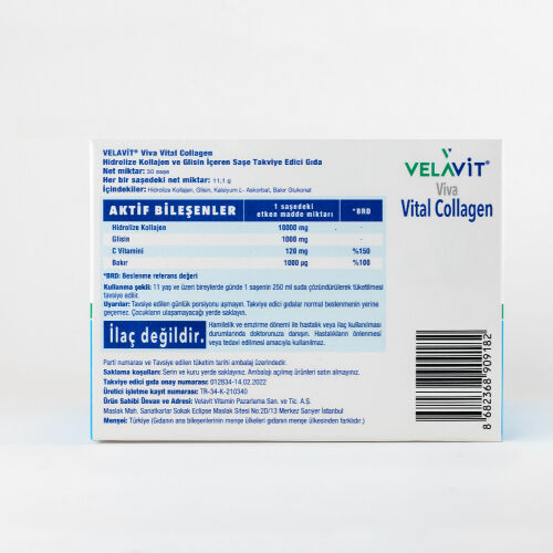 Velavit Viva Vital Collagen Toz Takviye Edici Gıda 30 Saşe - 3