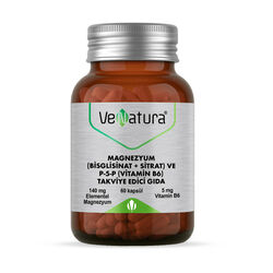 VeNatura Magnezyum (Bisglisinat+Sitrat) ve P5P (Vitamin B6) 60 Kapsül - VeNatura