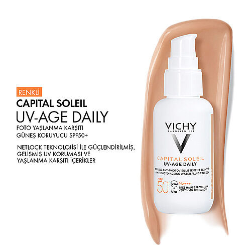 Vichy Capital Soleil UV Yaşlanma Karşıtı Güneş Kremi SPF 50 40 ml - Renkli - 3