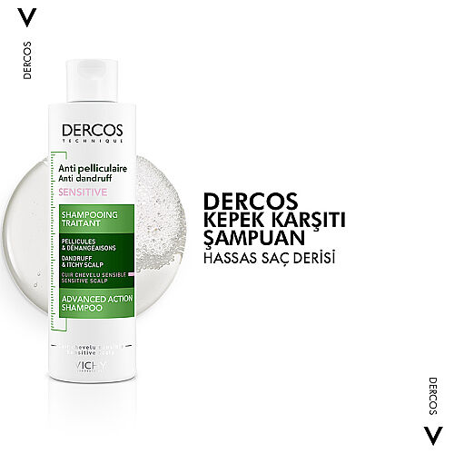 Vichy Dercos Anti Dandruff Kepek Karşıtı Şampuan 200 ml - Hassas Saç Derisi - Vichy (1)