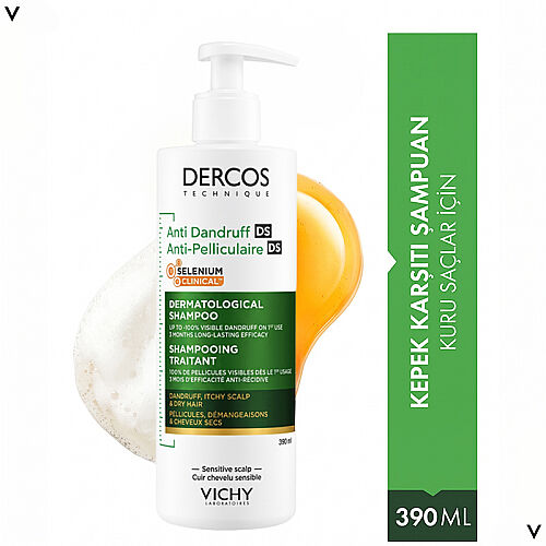 Vichy Dercos Anti Dandruff Kepek Karşıtı Şampuan 390 ml - Kuru Saçlar - Vichy (1)