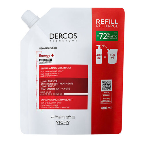 Vichy Dercos Energising Saç Dökülmesine Karşı Şampuan 390 ml - Refill - 1