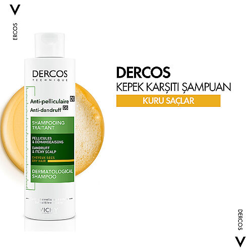 Vichy Dercos Kepek Karşıtı Şampuan 200 ml - Kuru Saçlar - 5