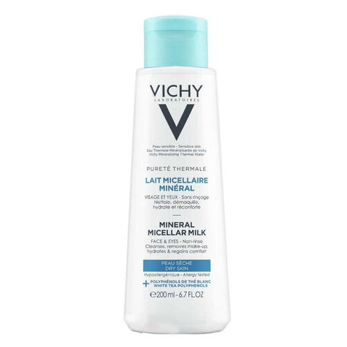 Vichy Purete Thermale Mineral Micellar Milk 200 ml - Kuru ve Hassas Ciltler - Vichy