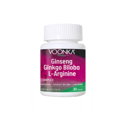 Voonka Ginseng, Ginkgo ve L-Arjinin İçeren Takviye Edici Gıda 30 kapsül - 1