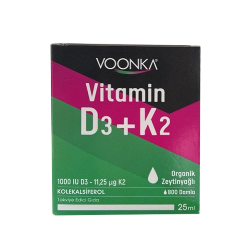 Voonka Vitamin D3+ K2 Takviye Edici Gıda 25 ml - 1