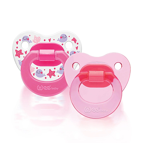 Wee Baby 2li Damaklı Emzik No1 0-6 Ay - Pembe - Wee Baby