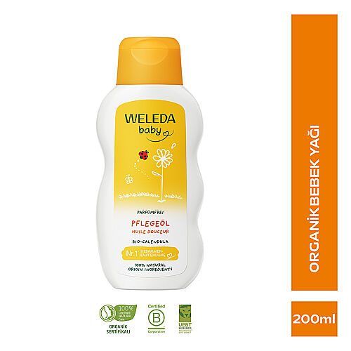 Weleda Calendula Organik Parfümsüz Bebek Yağı 200 ml - Weleda (1)