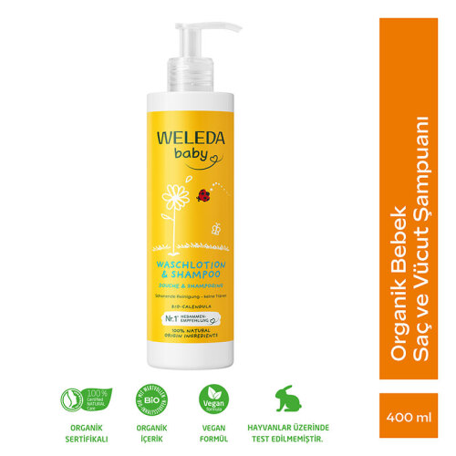 Weleda Calendula Organik Saç ve Vücut Şampuanı 400ml - Weleda (1)