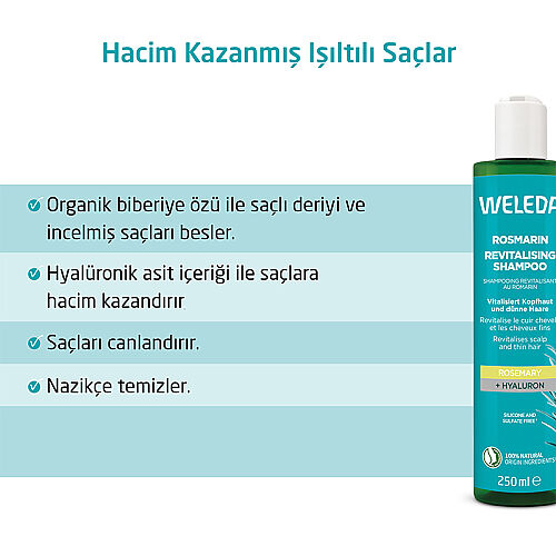Weleda Rosmarin Biberiye Özlü Canlandırıcı Şampuan 250 ml - 3