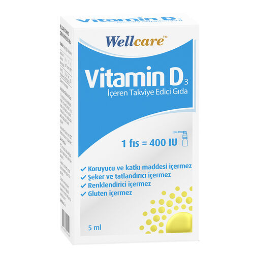 Wellcare Vitamin D3 İçeren Takviye Edici Gıda 5 ml - 1