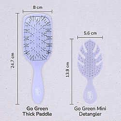 Wet Brush Go Green Paddle Detangler Kalın Telli Saçlar İçin Geniş Saç Fırçası - Lila - 6