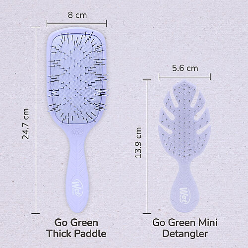 Wet Brush Go Green Paddle Detangler Kalın Telli Saçlar İçin Geniş Saç Fırçası - Lila - 6