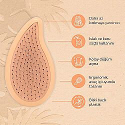 Wet Brush Go Green Palm Detangler Hindistan Cevizi Yağlı Saç Fırçası - 3