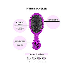 Wet Brush Mini Detangler Dolaşık Açıcı Saç Fırçası Mor - 3