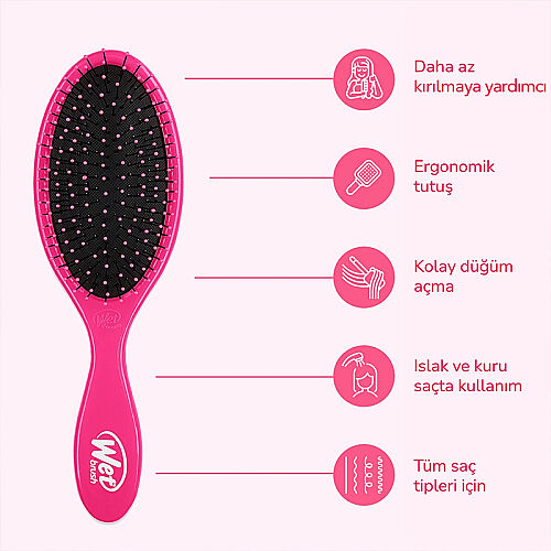 Wet Brush Original Detangler Dolaşık Açıcı Saç Fırçası Pembe - 6