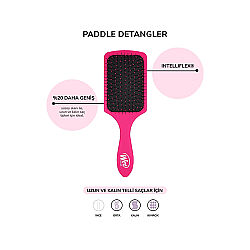 Wet Brush Paddle Detangler Dolaşık Açıcı Geniş Saç Fırçası Pembe - 3