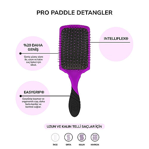 Wet Brush Pro Paddle Detangler Dolaşık Açıcı Geniş Saç Fırçası - Mor - 4
