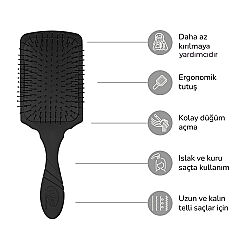 Wet Brush Pro Paddle Detangler Dolaşık Açıcı Geniş Saç Fırçası - Siyah - 6