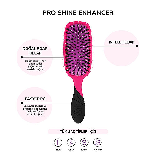 Wet Brush Pro Shine Enhancer Saç Fırçası - Pembe - 4