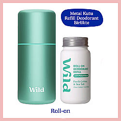 Wild Antiperspirant Roll On Aqua Case - Fresh Cotton - Sea Salt Refill Deodorant 50 ml - 1