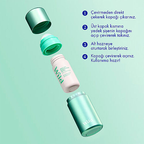 Wild Antiperspirant Roll On Aqua Case - Fresh Cotton - Sea Salt Refill Deodorant 50 ml - 3