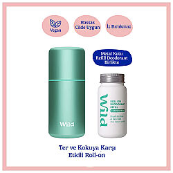 Wild Antiperspirant Roll On Aqua Case - Fresh Cotton - Sea Salt Refill Terleme Karşıtı Deodorant 50 ml - 1