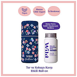 Wild Antiperspirant Roll On Cath Kidston Marble Ditsy Case - Coconut - Vanilla Refill Terleme Karşıtı 50 ml - 1