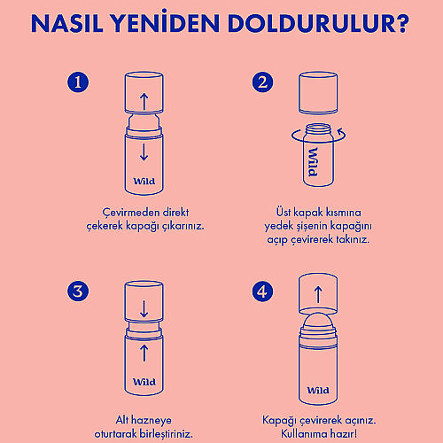 Wild Antiperspirant Roll On Coconut - Vanilla Refill Deodorant Yedek Dolum 50 ml - 7