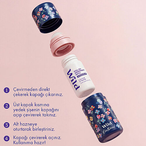 Wild Antiperspirant Roll On Coconut - Vanilla Refill Deodorant Yedek Dolum 50 ml - 4