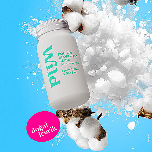 Wild Antiperspirant Roll On Fresh Cotton - Sea Salt Refill Deodorant Yedek Dolum 50 ml - 5