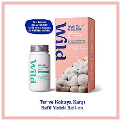 Wild Antiperspirant Roll On Fresh Cotton- Sea Salt Refill Deodorant Yedek Dolum 50 ml - 1