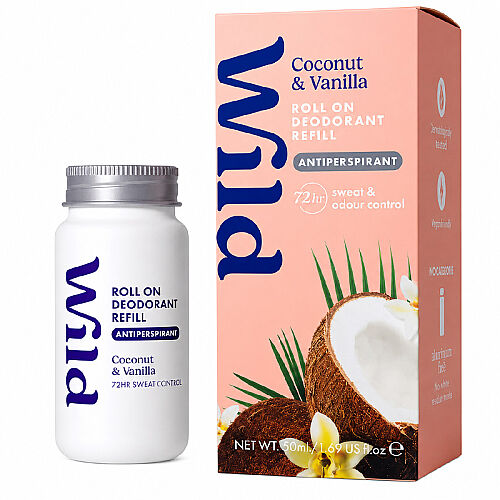 Wild Coconut-Vanilla Roll On Deodorant Refill 50 ml - Wild