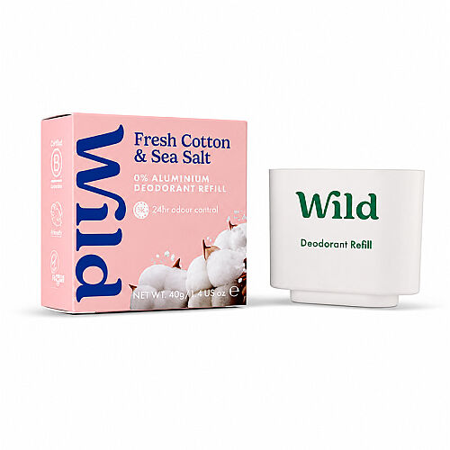 Wild Fresh Cotton-Sea Salt Deodorant Refill 40 g - Wild