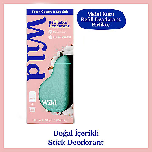 Wild Fresh Cotton-Sea Salt Refillable Deodorant 40 g - Wild
