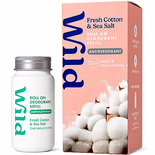 Wild Fresh Cotton-Sea Salt Roll On Deodorant Refill 50 ml - Wild