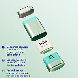 Wild Refill Yedek Stick Deodorant İçi Doğal Formül - Fresh Cotton - Sea Salt 40 g - 4
